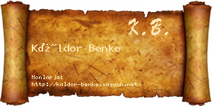 Káldor Benke névjegykártya